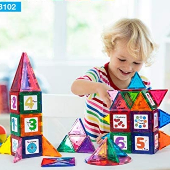 New Picasso Tiles 102 Piece Magnetic Building Tile Sed-3D Magnetic Puzzle-Sealed - Picture 6 of 9